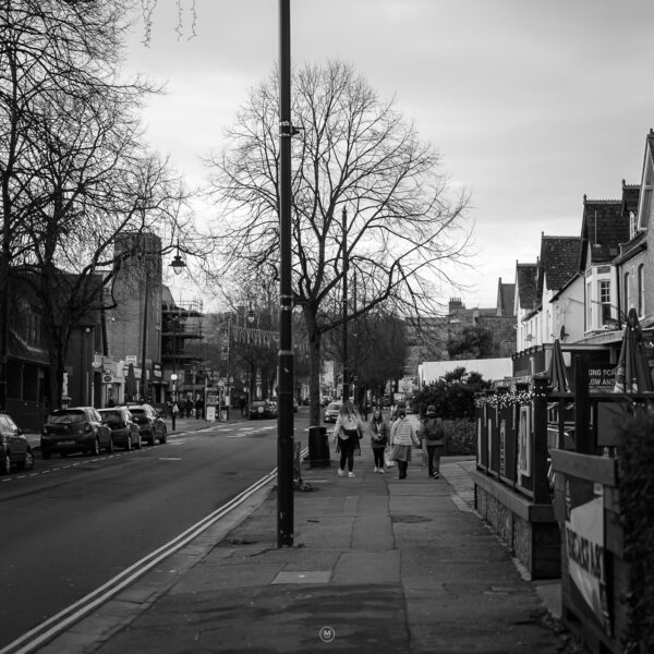 Avenue Minehead: A Quiet Stroll in Black and White